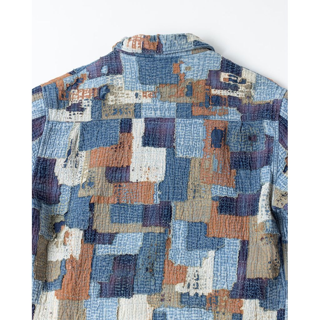 ANACHRONORM SASHIKO PATCHED JACKET INDIGO AN405