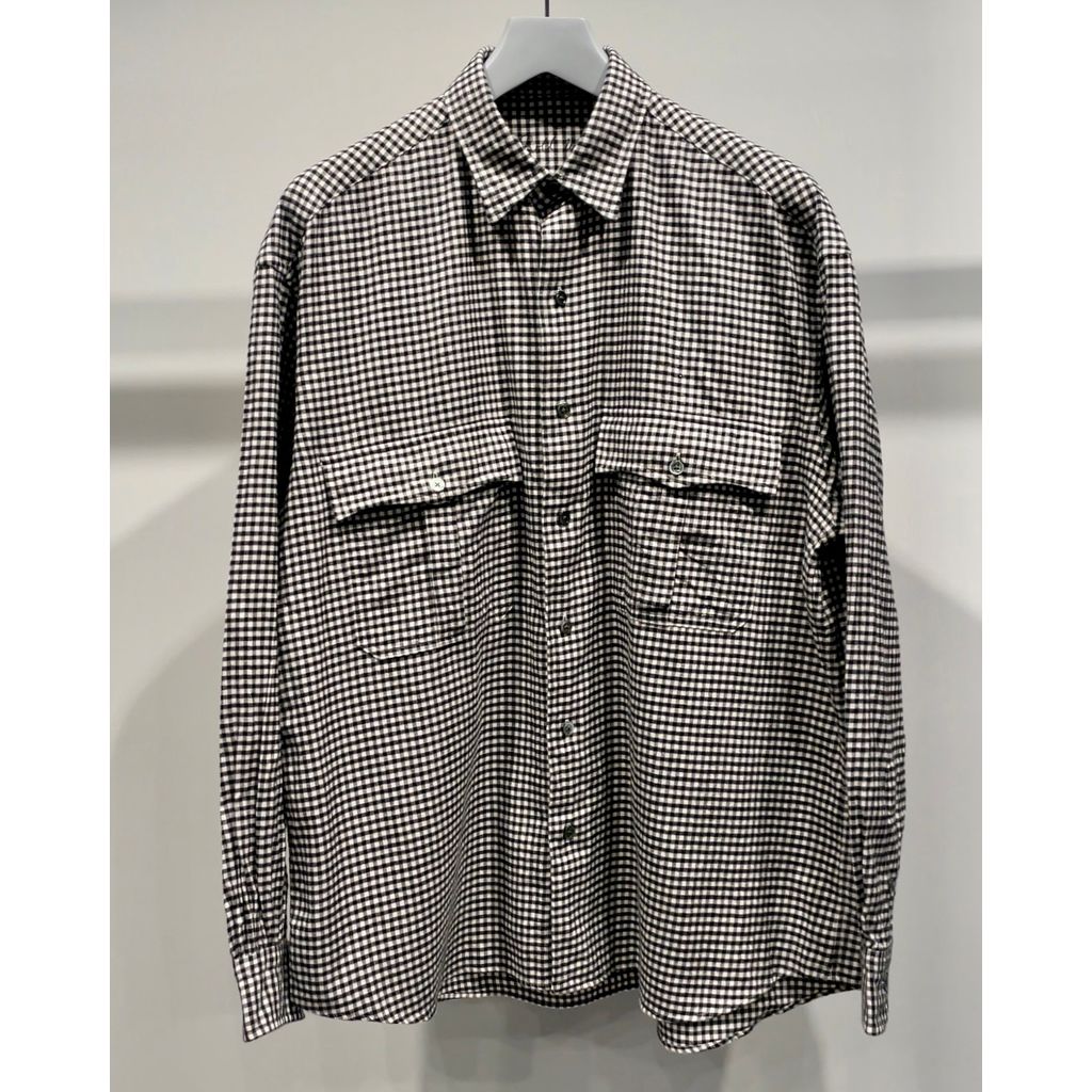 PORTER CLASSIC ROLL UP FLANNEL GINGHAM CHECK SHIRT