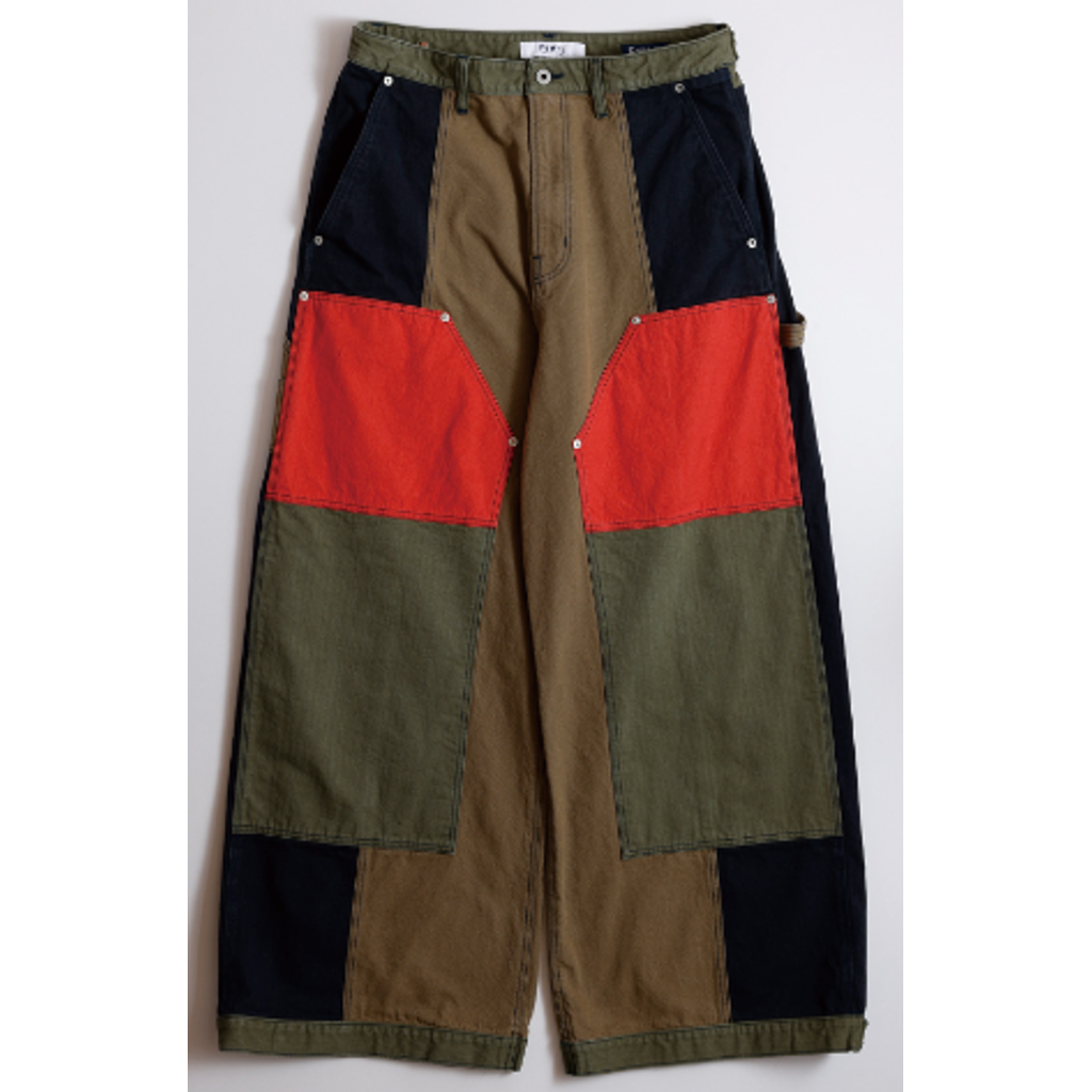 FDMTL FA26PN12C PATCHWORK DOUBLE KNEE PANTS RINSE