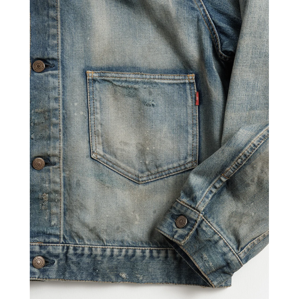 ANACHRONORM  DAMAGED DENIM JACKET LIGHT INDIGO