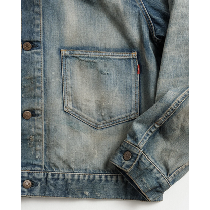 ANACHRONORM  DAMAGED DENIM JACKET LIGHT INDIGO