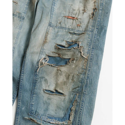 ANACHRONORM REMAKED DOUBLEKNEE DENIM PAINTER PANTS INDIGO (REMAKE)