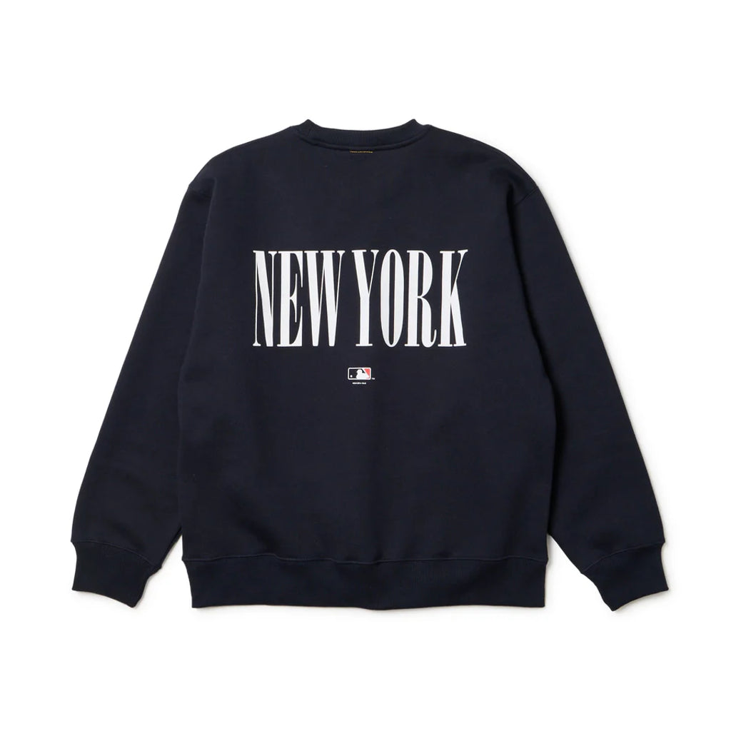 NEW ERA 裏毛 オーバーサイズド スウェット クルーネック Powered by GORO NAKATSUGAWA（MIN-NANO） ニューヨーク・ヤンキース ネイビー