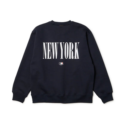 NEW ERA 裏毛 オーバーサイズド スウェット クルーネック Powered by GORO NAKATSUGAWA（MIN-NANO） ニューヨーク・ヤンキース ネイビー