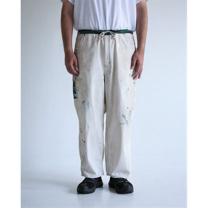 ANACHRONORM  AN297-W DART PAINT PAINTER EASY PANTS OFF WHITE ×GREEN