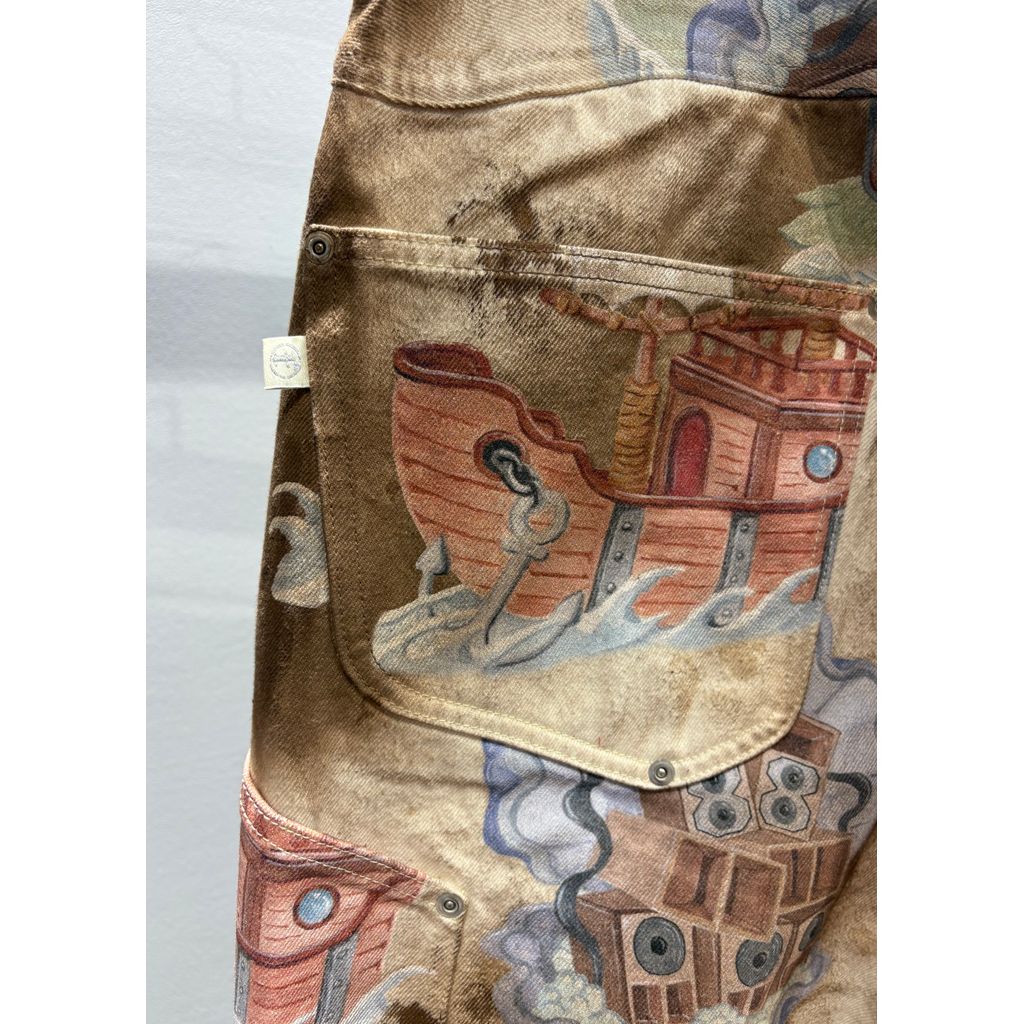 FAF NEW COMMUNE DART BAGGY DENIM (Print)