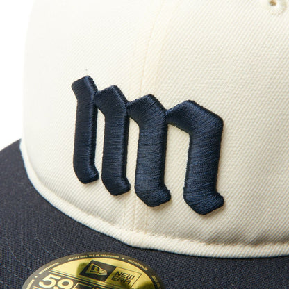 NEW ERA  59FIFTY ソフトバックラム Powered by GORO NAKATSUGAWA(min-nano) クローム ネイビーバイザー