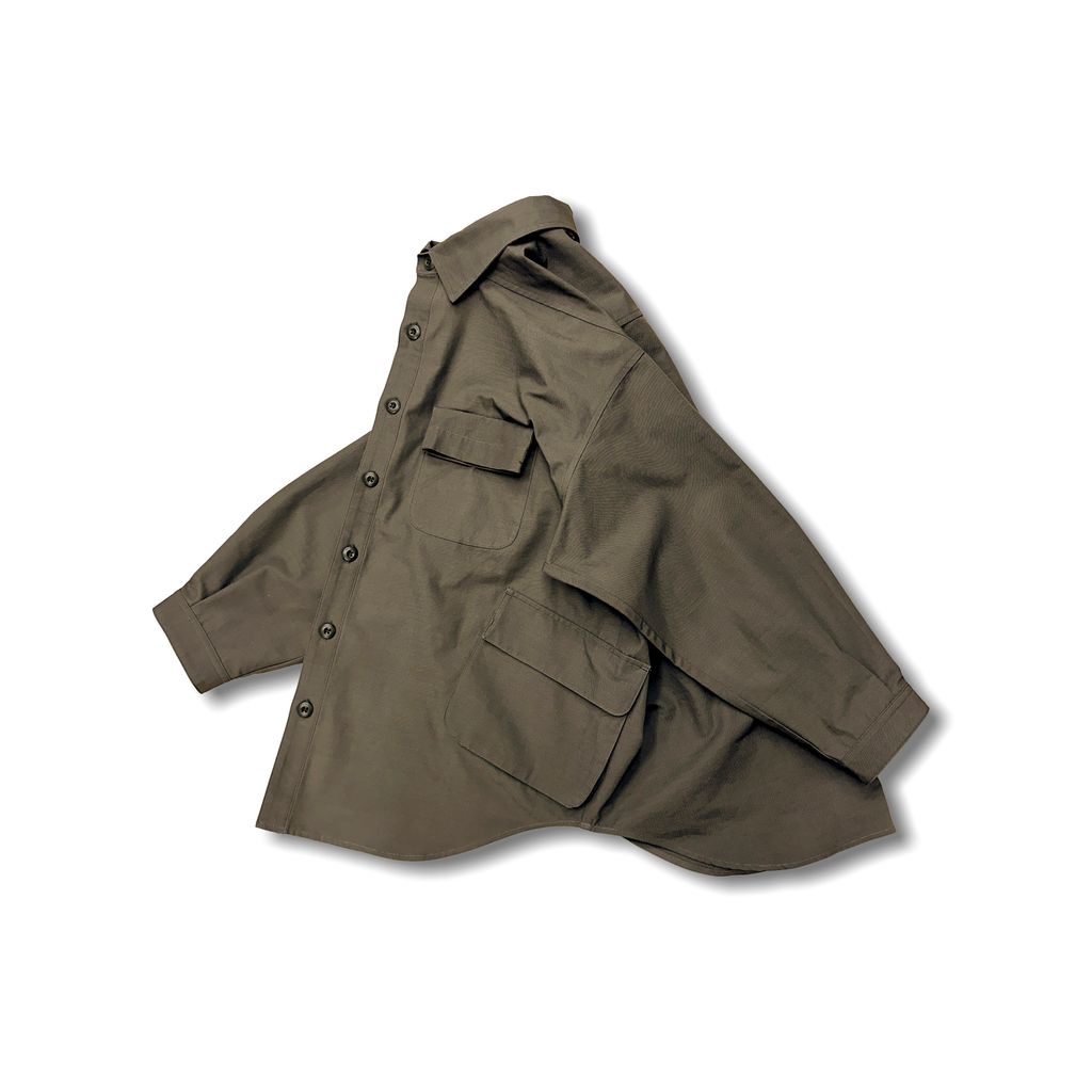 POLIQUANT THE DEFORMED FATIGUE RIPSTOP SHIRT JACKET