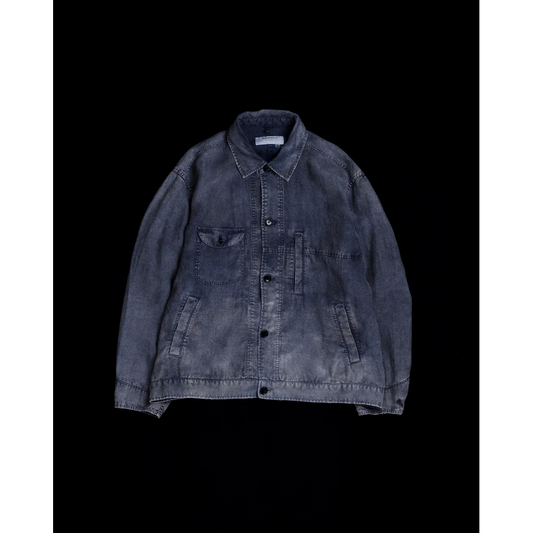 ANACHRONORM  FADED SULFUR DYED LINEN UTILITY JACKET