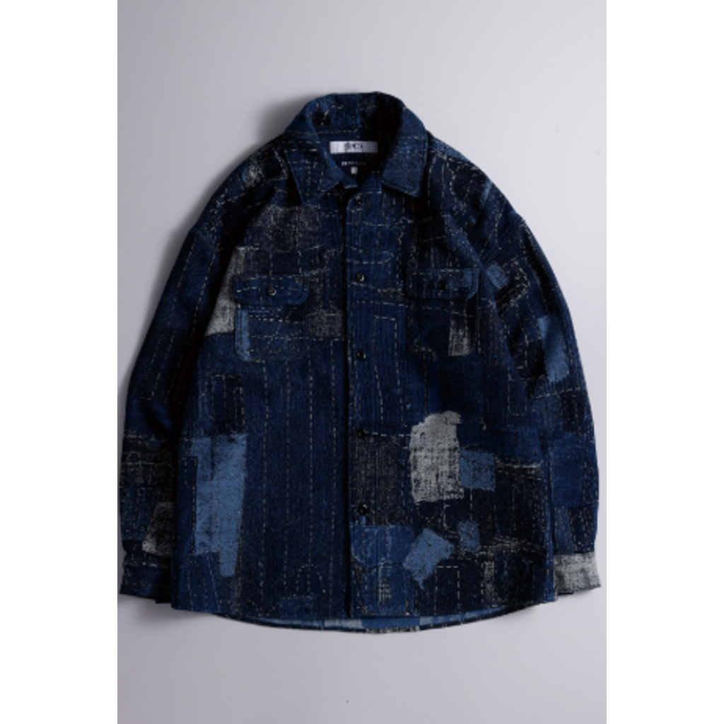 FDMTL FA26SH41JR BORO JACQUARD SHIRT JACKET RINSE