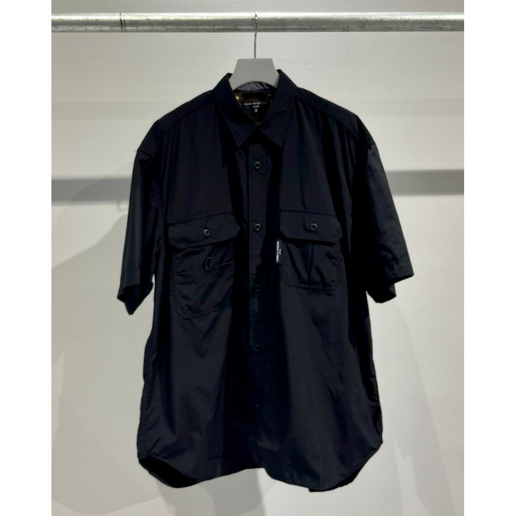 COMME des GARCONS HOMME シャツ　ナイロンタイプライター　BLACK