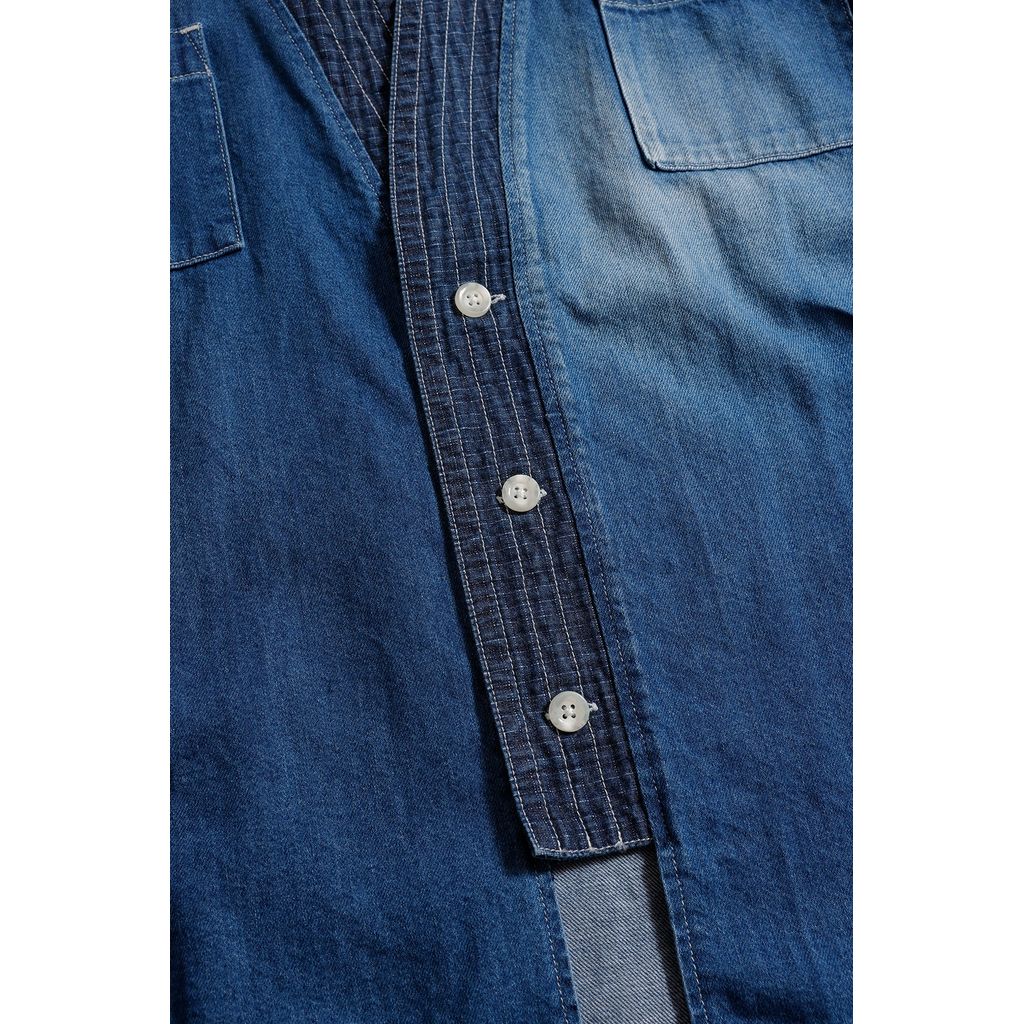 FDMTL DENIM HAORI S/S SHIRT 3YR WASH