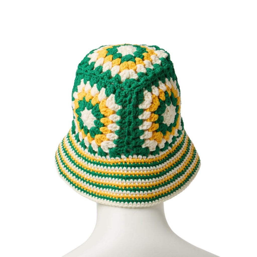 NEW ERA クロシェ ニットバケット グリーン/イエロー/ホワイト 14667697