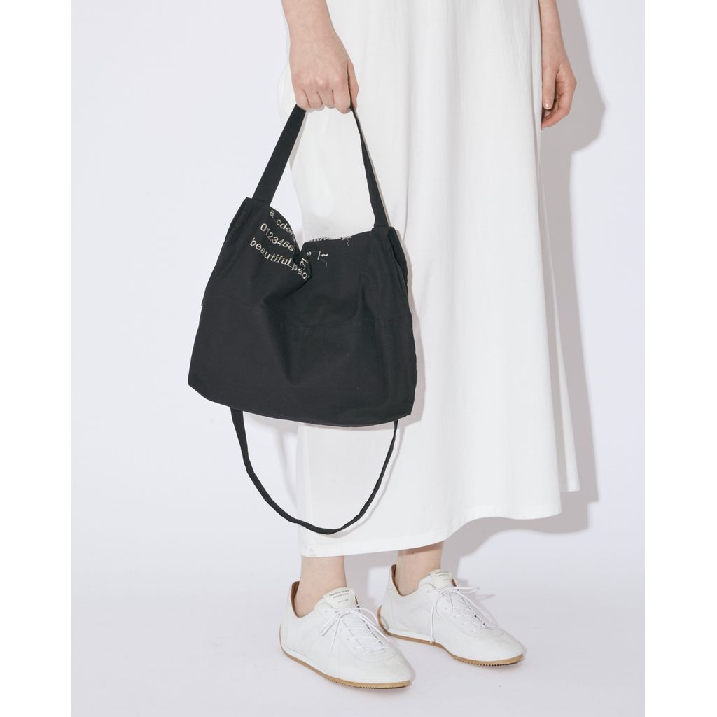 beautiful people  alphabet embroidery flap bag