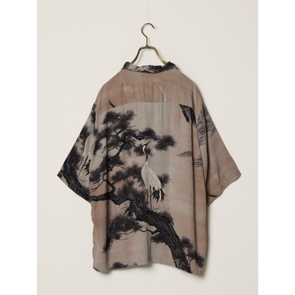 【予約商品】REMI RELIEF RN30389013 鶴柄アロハシャツ 26ss