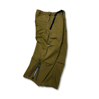 POLIQUANT THE CHANGING LENGTH/HEM WIDE ZIP UP TUCKED PANTS