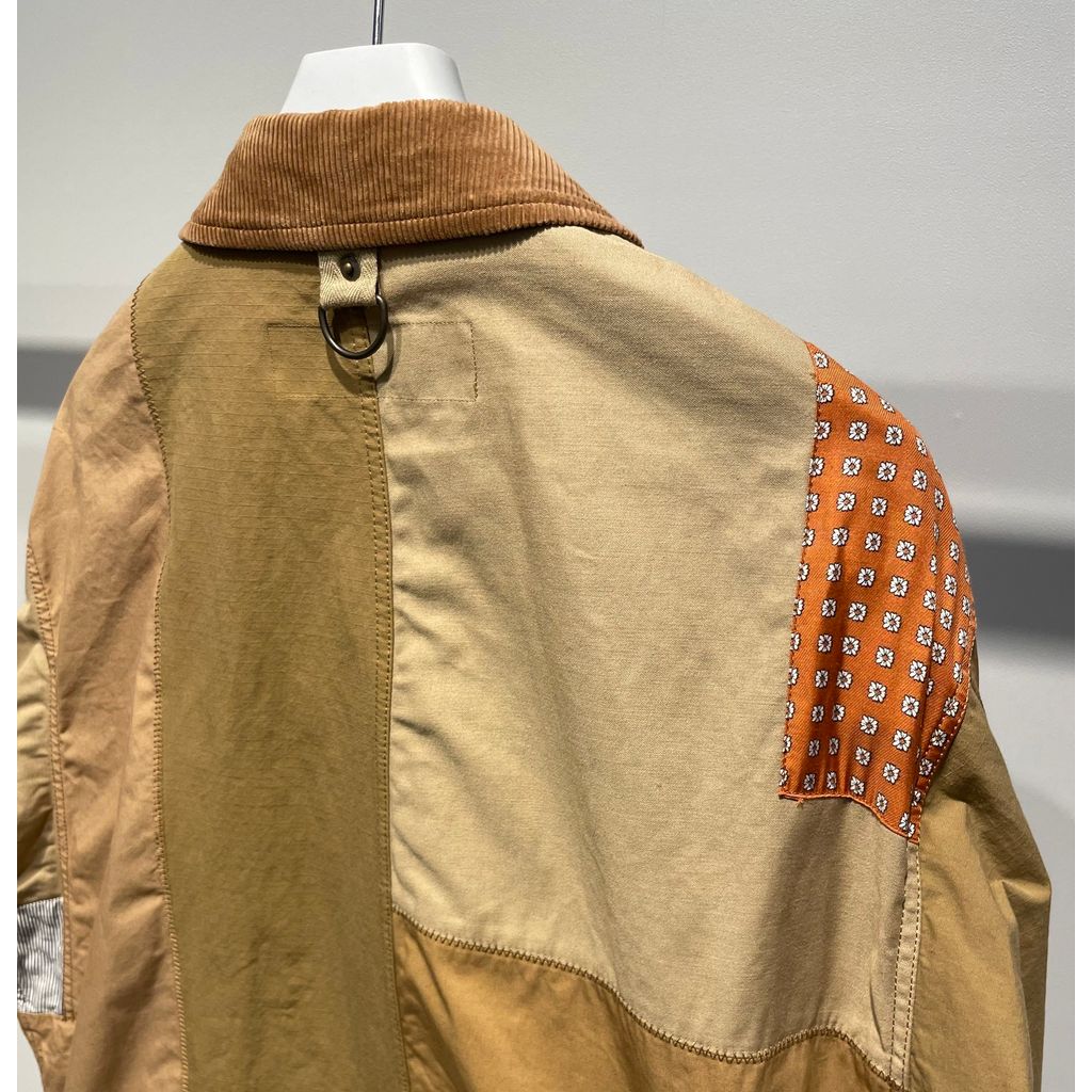 COMME des GARCONS HOMME 多素材MIX パッチワーク ジャケット – MAROON