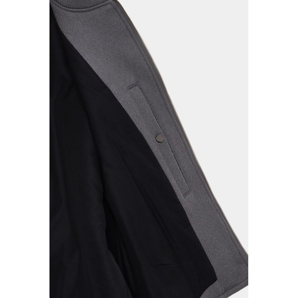 MARKAWARE ORGANIC WOOL DOUBLE CLOTH SHORT BOMBER JACKET