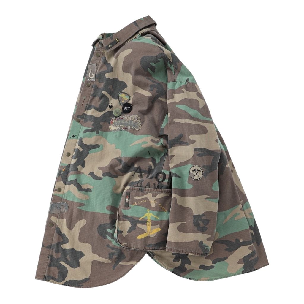 PORTER CLASSIC ALOHA CAMOUFLAGE SHIRT JACKET