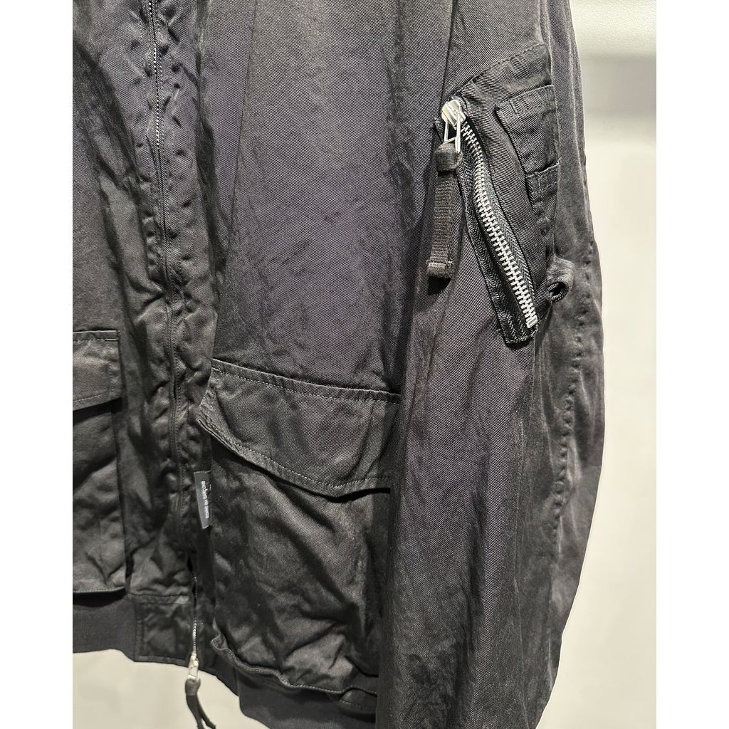 COMME des GARCONS HOMME NYLON TWILL OVER DYE MILITALY JACKET (BLACK)