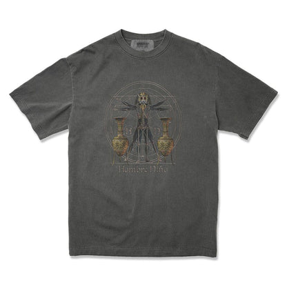 HOMBRENINO S/S PRINT TEE (MASK PIGMENT DYED)