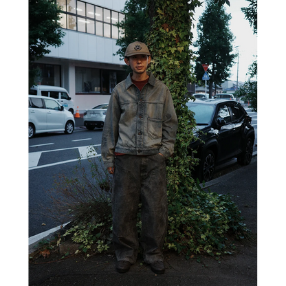 ANACHRONORM  DAMAGED DENIM JACKET LIGHT INDIGO