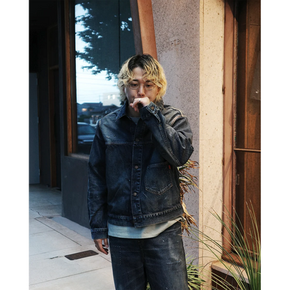 ANACHRONORM DAMAGED DENIM JACKET DARK INDIGO