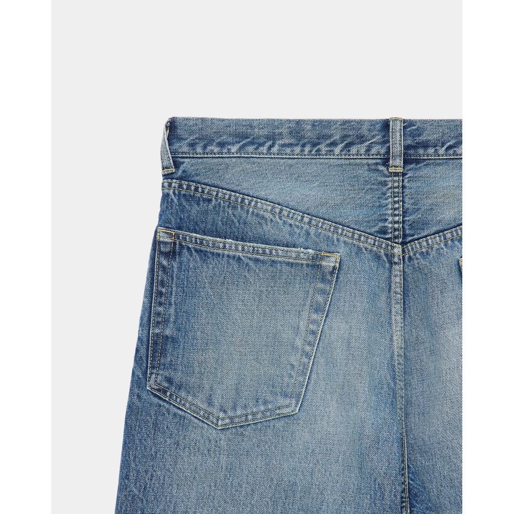 marka ORGANIC COTTON 13.5oz SELVEDGE DENIM WIDE LEG JEANS – MAROON