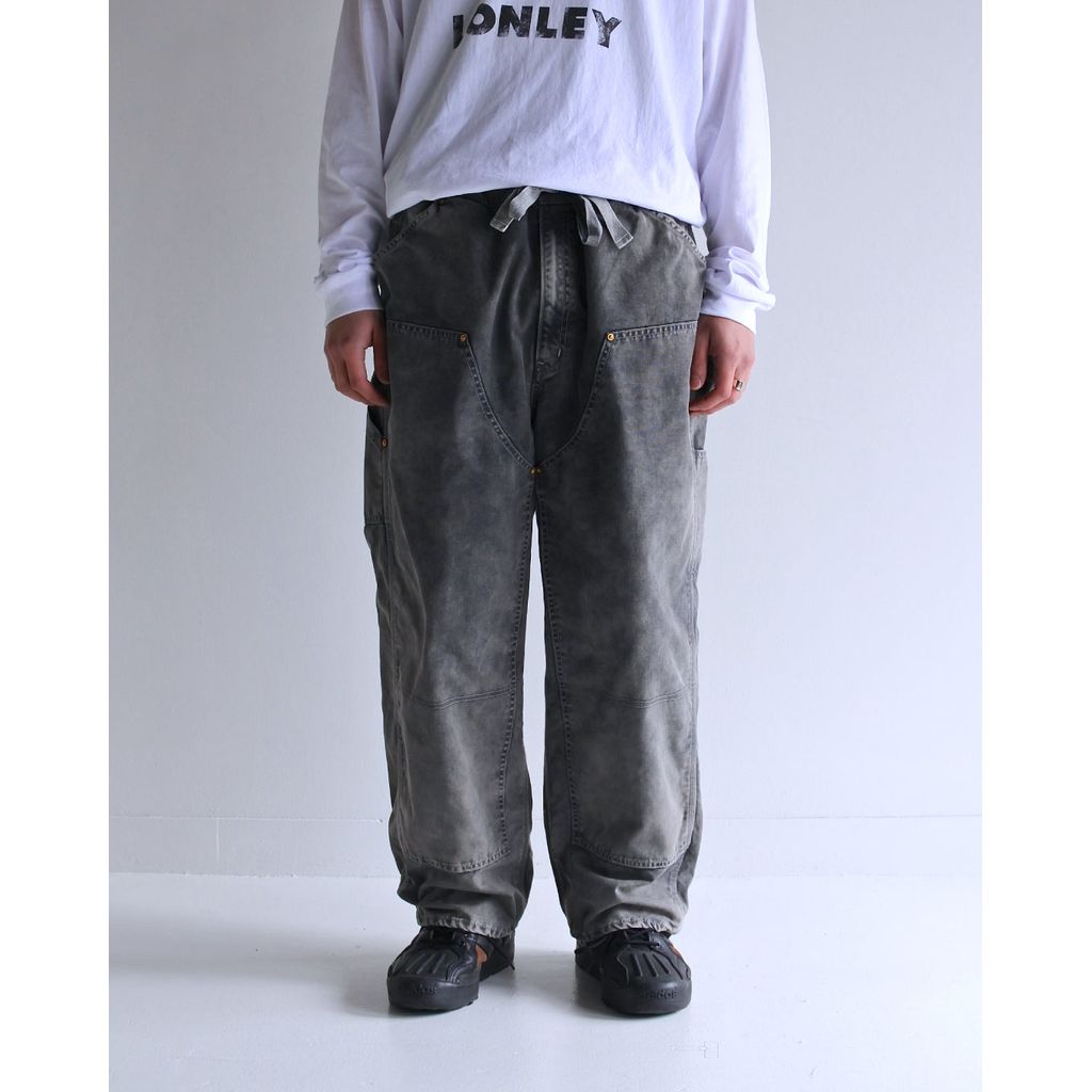 ANACHRONORM SULFUR DYED DUCK PAINTER EASY PANTS GRAY BLACK