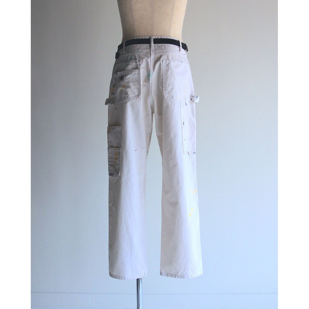 ANACHRONORM  ANDK003 DART PAINT DOUBLE KNEE PAINTER PANTS WHITE