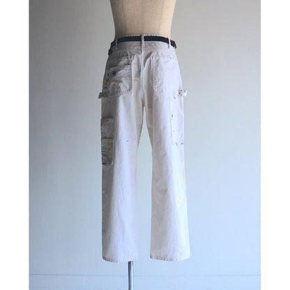 ANACHRONORM  ANDK003 DART PAINT DOUBLE KNEE PAINTER PANTS WHITE