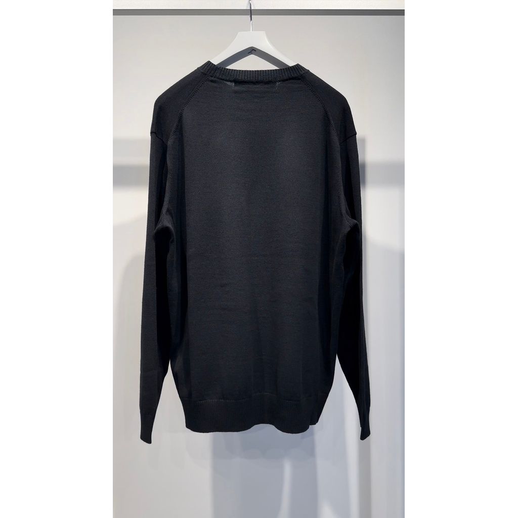 Y's for men INTERSIA LOGO ROUND NECK PULL OVER KNIT（BLACK）