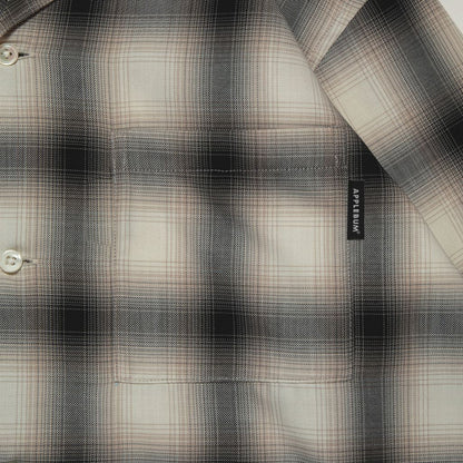 APPLEBUM OMBRE CHECK L/S ALOHA SHIRT [WHITE/BLACK] / 2420204