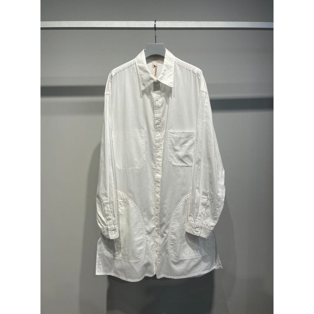 Ground Y LIGHT COTTON TWILLL WASH ONC LONG SHIRT