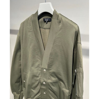 COMME des GARCONS HOMME MA-1 STYLE COTTON NYLON CARDIGAN（KAHKI）