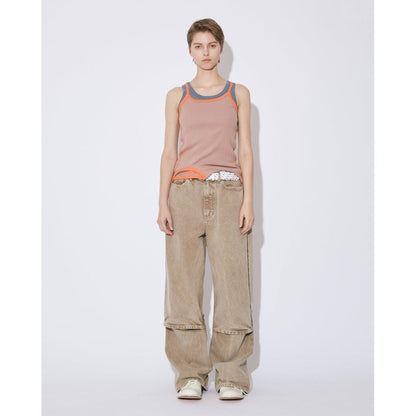 beautiful people organic FOX brown flip hem pants