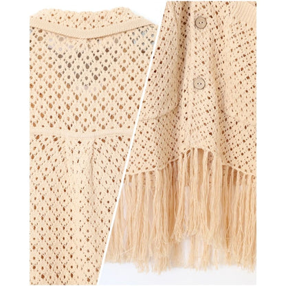 AMBERGLEAM Fringe Cotton Knit Shirt