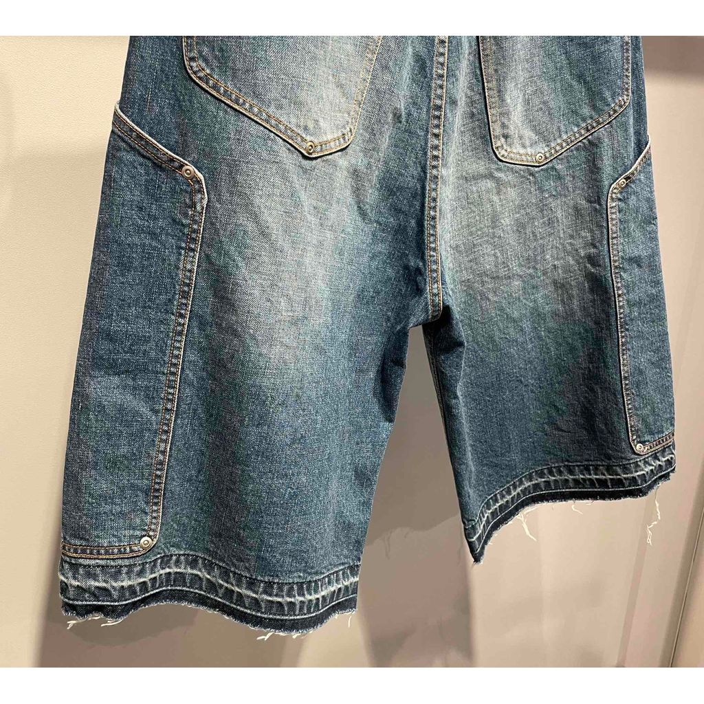 FAF NEWCOMMUNE AGED BAGGY DENIM SHORTS