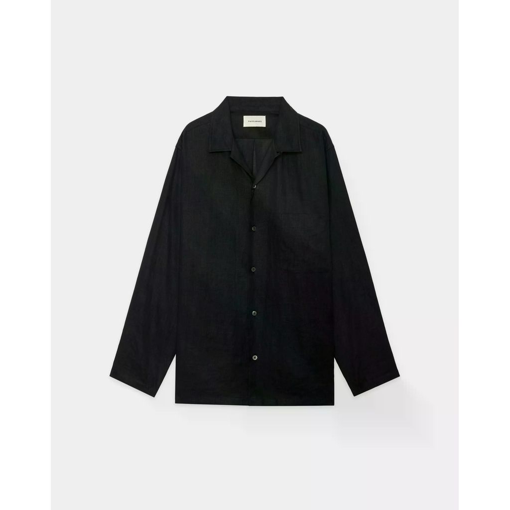 MARKAWARE Hemp Shirting Comfort Fit Open Collar Shirt