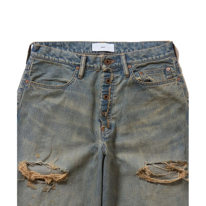 SUGARHILL  DAMAGED MODERN DENIM PANTS WIDE CUT