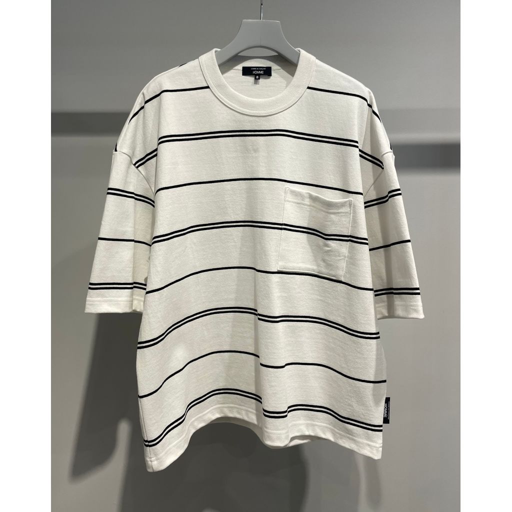 COMME des GARCONS HOMME COTTON BORDER POCKET TEE（WHITE）