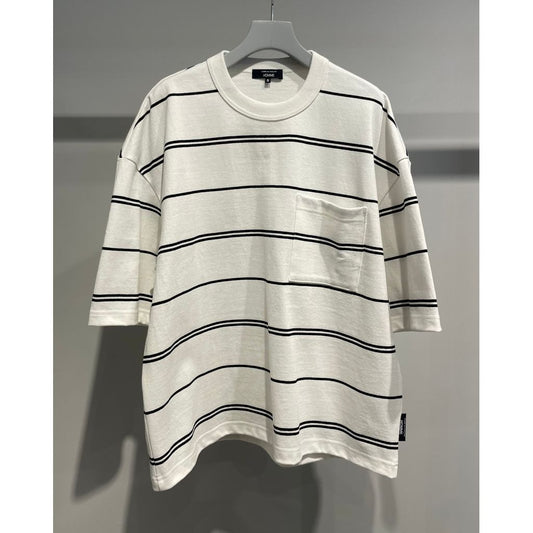 COMME des GARCONS HOMME COTTON BORDER POCKET TEE（WHITE）