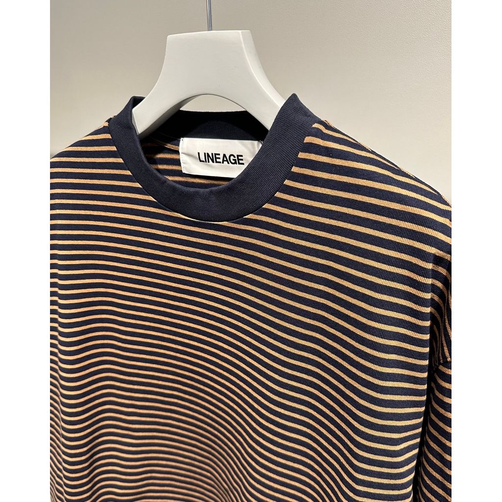 【MADE IN JAPAN】LINEAGE BALLON NATURAL BORDER TEE（GOLD）