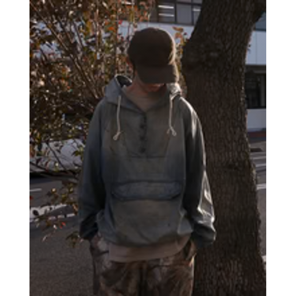 ANACHRONORM  AGING UTILITY DENIM ANORAK PULLOVER INDIGO