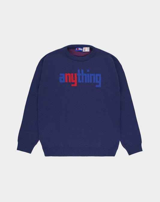 aNYthing Speedball Jaquard Knit Sweater - Blue