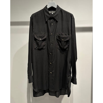 Y's for men CELLULOSE LAWN DOUBLE-POCKET SHIRT