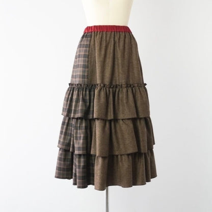 THOMAS MAGPIE Herringbone ×Check Skirt 2254607