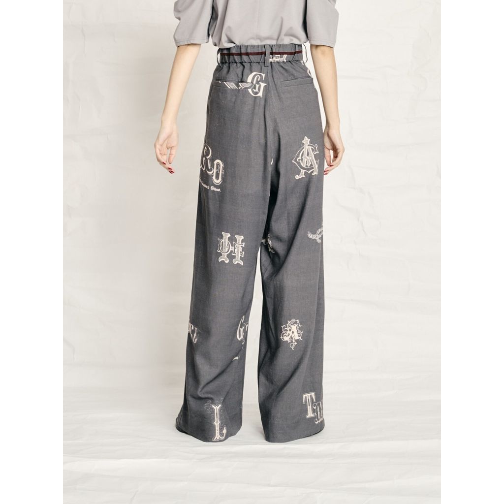 THOMAS MAGPIE C/Linen PRINT パンツ