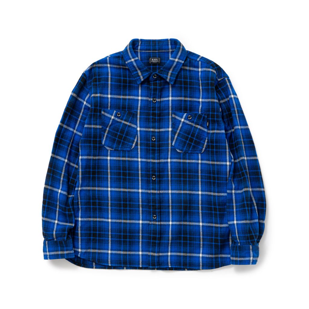 RATS COTTON FLANNEL BLUE CHECK SHIRT