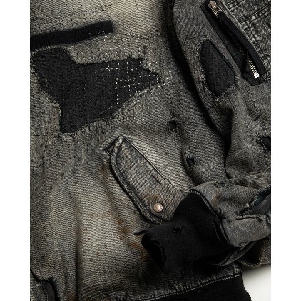 ANACHRONORMAN396-R HARD REMAKED DUAL DENIM MA-1 BLACK (REMAKE)